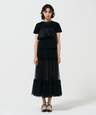 GRACE CONTINENTAL アシメフリルT ブラック