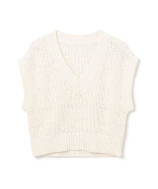 GRACE CONTINENTAL カノコショートニットトップ ホワイト