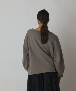 GRACE CONTINENTAL Catphoto裏毛トップ カーキ