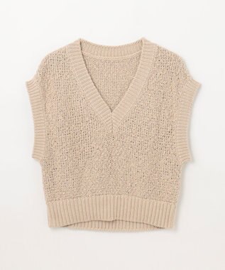 GRACE CONTINENTAL カノコショートニットトップ ベージュ
