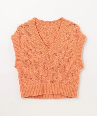 GRACE CONTINENTAL カノコショートニットトップ オレンジ