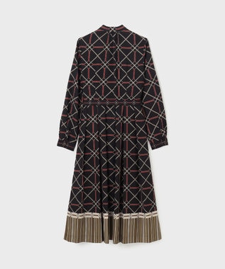 GRACE CONTINENTAL チェーンベルトプリントワンピース ブラック