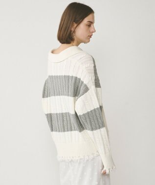 GRACE CONTINENTAL アランポロニットトップ ホワイト