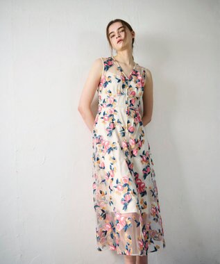 GRACE CONTINENTAL サマーフルーツ刺繍ワンピース キナリ