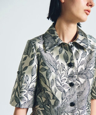 GRACE CONTINENTAL ボタニカルジャガードシャツ キナリ