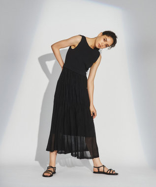 美品♡グレースコンチネンタル　ロングニットワンピース　プリーツ　Aライン　フレア シアーレースニットワンピース / GRACE CONTINENTAL | GRACE