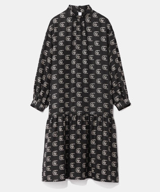 GRACE CONTINENTAL シルクモノグラムドレス ブラック