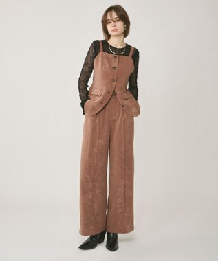 GRACE CONTINENTAL クラッシュサテンキャミトップ ブラウン