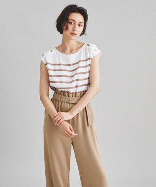 GRACE CONTINENTAL リボンボーダーサロペット ドレープリボンサロペット / GRACE CONTINENTAL | GRACE