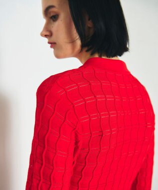 GRACE CONTINENTAL ウェーブニットワンピース レッド