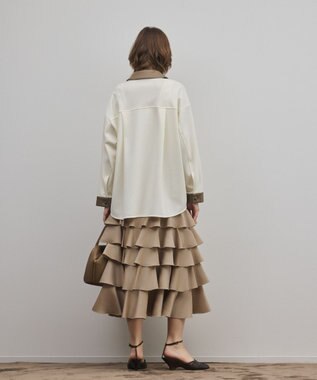 GRACE CONTINENTAL ティアードフリルスカート ベージュ