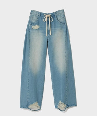 GRACE CONTINENTAL ドロストウエストデニムパンツ サックス