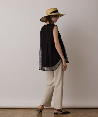 GRACE CONTINENTAL シアージャガードカットトップ ブラック