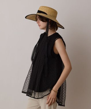 GRACE CONTINENTAL シアージャガードカットトップ ブラック