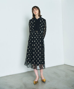 GRACE CONTINENTAL ラメドット刺繍ドレス ブラック