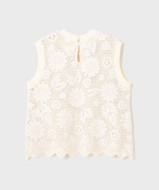 GRACE CONTINENTAL クロシュ刺繍トップ ホワイト