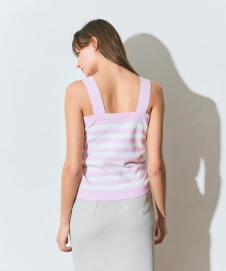 GRACE CONTINENTAL ボーダーニットキャミ ピンク