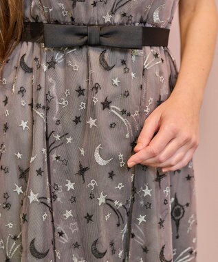 GRACE CONTINENTAL スペースembチュールドレス グレー