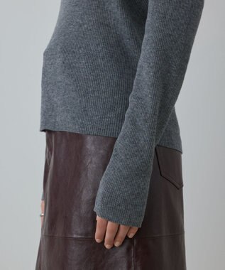 GRACE CONTINENTAL ハイゲージウールニットトップ グレー