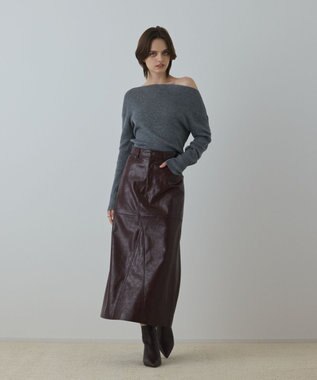 GRACE CONTINENTAL ハイゲージウールニットトップ グレー