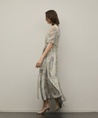 GRACE CONTINENTAL パッチワークプリントワンピース イエロー