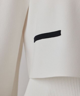 GRACE CONTINENTAL バイカラースリットニットカーディガン ホワイト