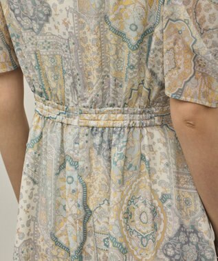 GRACE CONTINENTAL パッチワークプリントワンピース イエロー