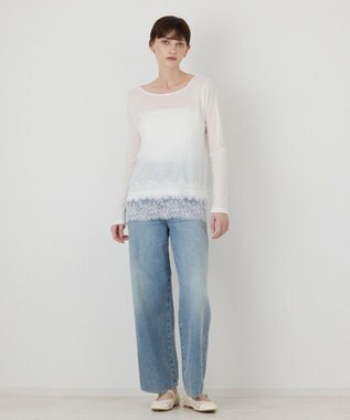 GRACE CONTINENTAL レースヘムテレコカットトップ ホワイト