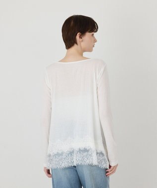 GRACE CONTINENTAL レースヘムテレコカットトップ ホワイト