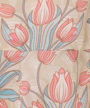 GRACE CONTINENTAL サラサストライププリントワンピース ベージュ