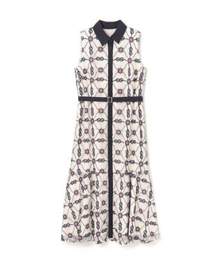 GRACE CONTINENTAL マリン刺繍チュールワンピース ホワイト