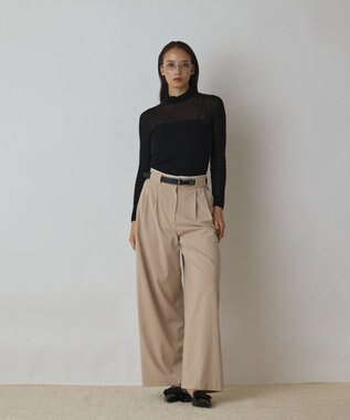 GRACE CONTINENTAL シアーリブニットトップ ブラック