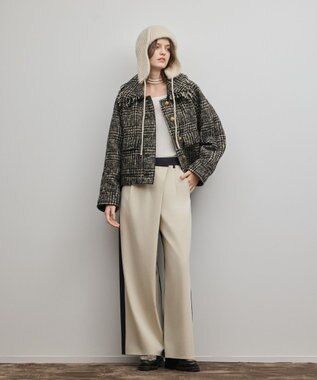 GRACE CONTINENTAL パディングツイードジャケット ベージュ