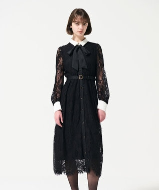 GRACE CONTINENTAL コードレースシャツドレス ブラック