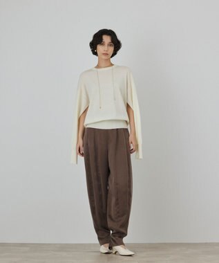 GRACE CONTINENTAL ウールスリットニットトップ ホワイト