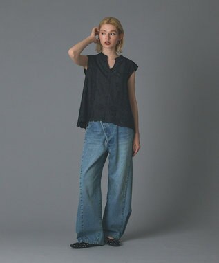 GRACE CONTINENTAL ラップ2wayデニムパンツ ブルー