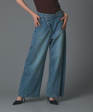 GRACE CONTINENTAL ラップ2wayデニムパンツ ブルー