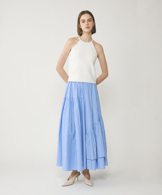 GRACE CONTINENTAL イレギュラーギャザースカート ストライプ