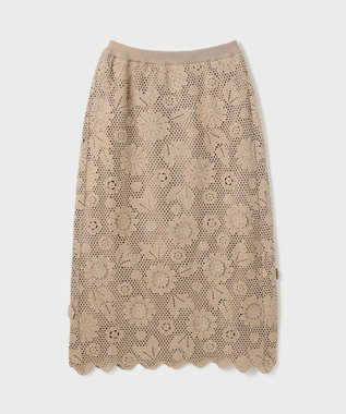 GRACE CONTINENTAL クロシュ刺繍スカート ベージュ