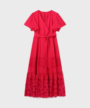 GRACE CONTINENTAL カットワーク刺繍ワンピース レッド