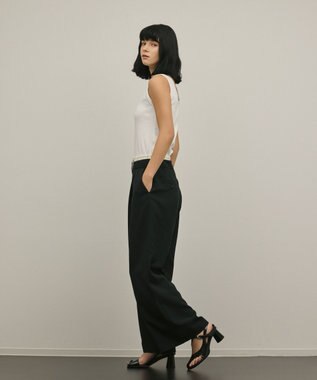 GRACE CONTINENTAL テレコノースリーブトップ ホワイト