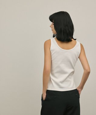 GRACE CONTINENTAL テレコノースリーブトップ ホワイト