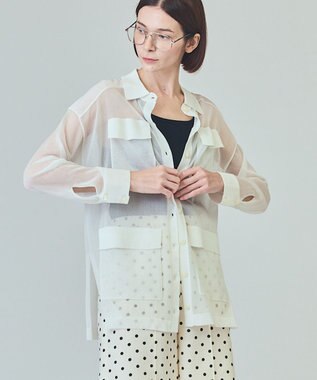 GRACE CONTINENTAL カバーオールシアージャケット ホワイト