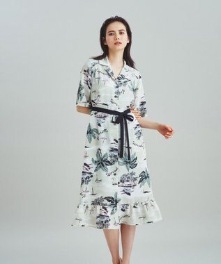 【期間限定10％OFF】0224241099,Grace Class,グレースクラス,リゾートプリントシャツ ,GRACE CONTINENTAL,グレースコンチネンタル,送料無料,定番 ボタニカルドレープシャツ / GRACE CONTINENTAL | GRACE