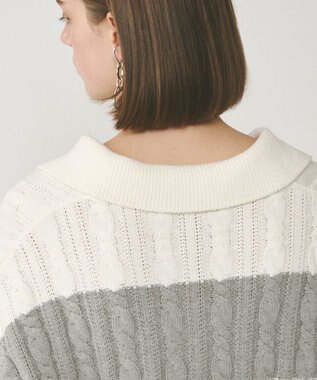 GRACE CONTINENTAL アランポロニットトップ ホワイト