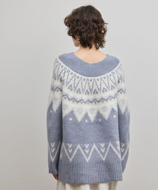 GRACE CONTINENTAL フェアアイルニットトップ ブルー