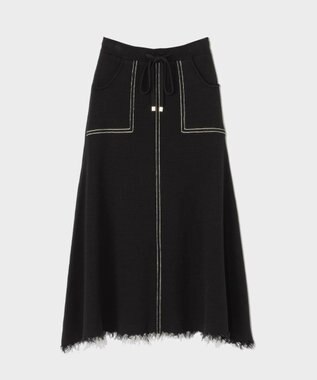 GRACE CONTINENTAL ミラノリブロングスカート ブラック
