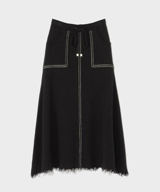 GRACE CONTINENTAL ミラノリブロングスカート ブラック