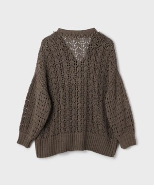 GRACE CONTINENTAL zipミドルニットカーディガン ブラウン