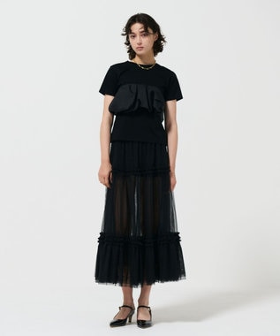 GRACE CONTINENTAL アシメフリルT ブラック